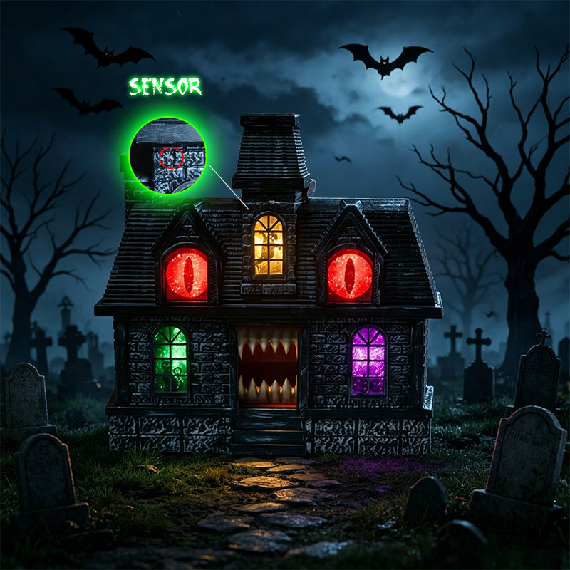 14 In Haunted House with Ghost Projection, Lights & Sound – Halloween Decor