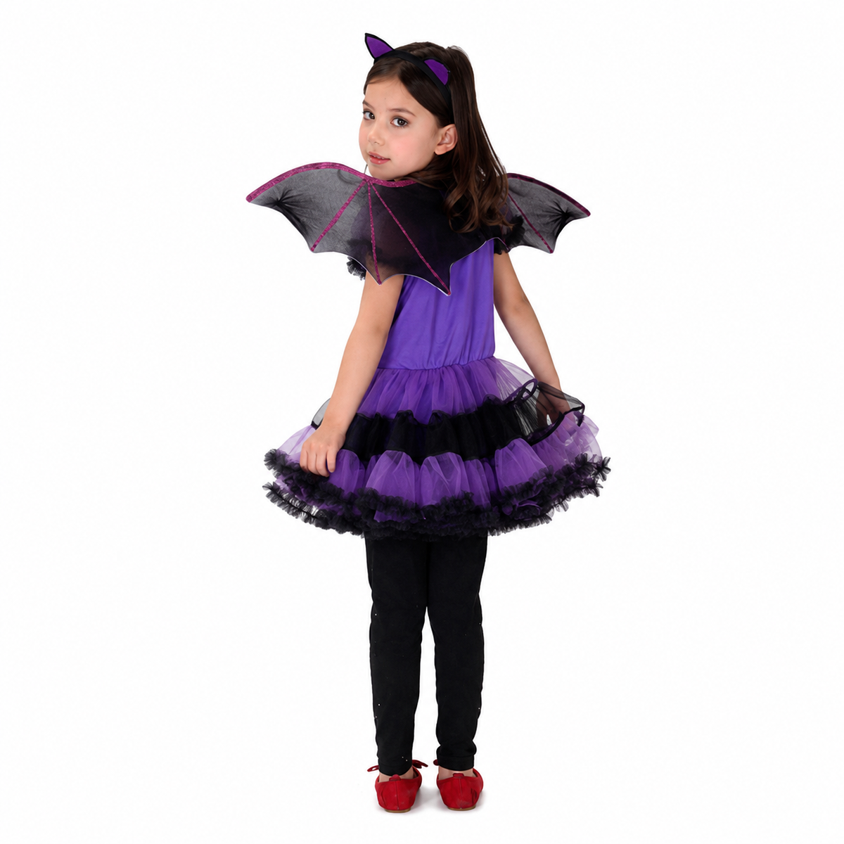 Girls Purple Bat Dress Halloween Costume - product image 5