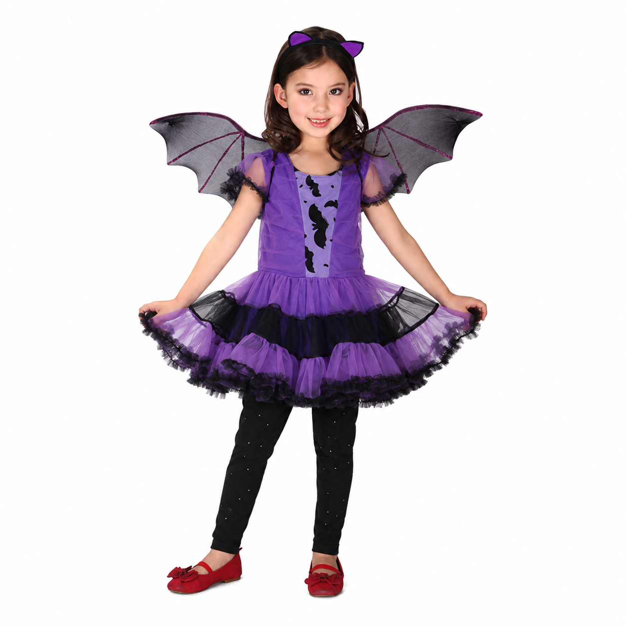 Girls Purple Bat Dress Halloween Costume - product image 6