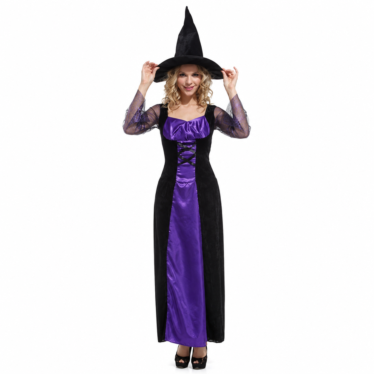 Women's Adult Purple Witch Halloween Costume - product image 3