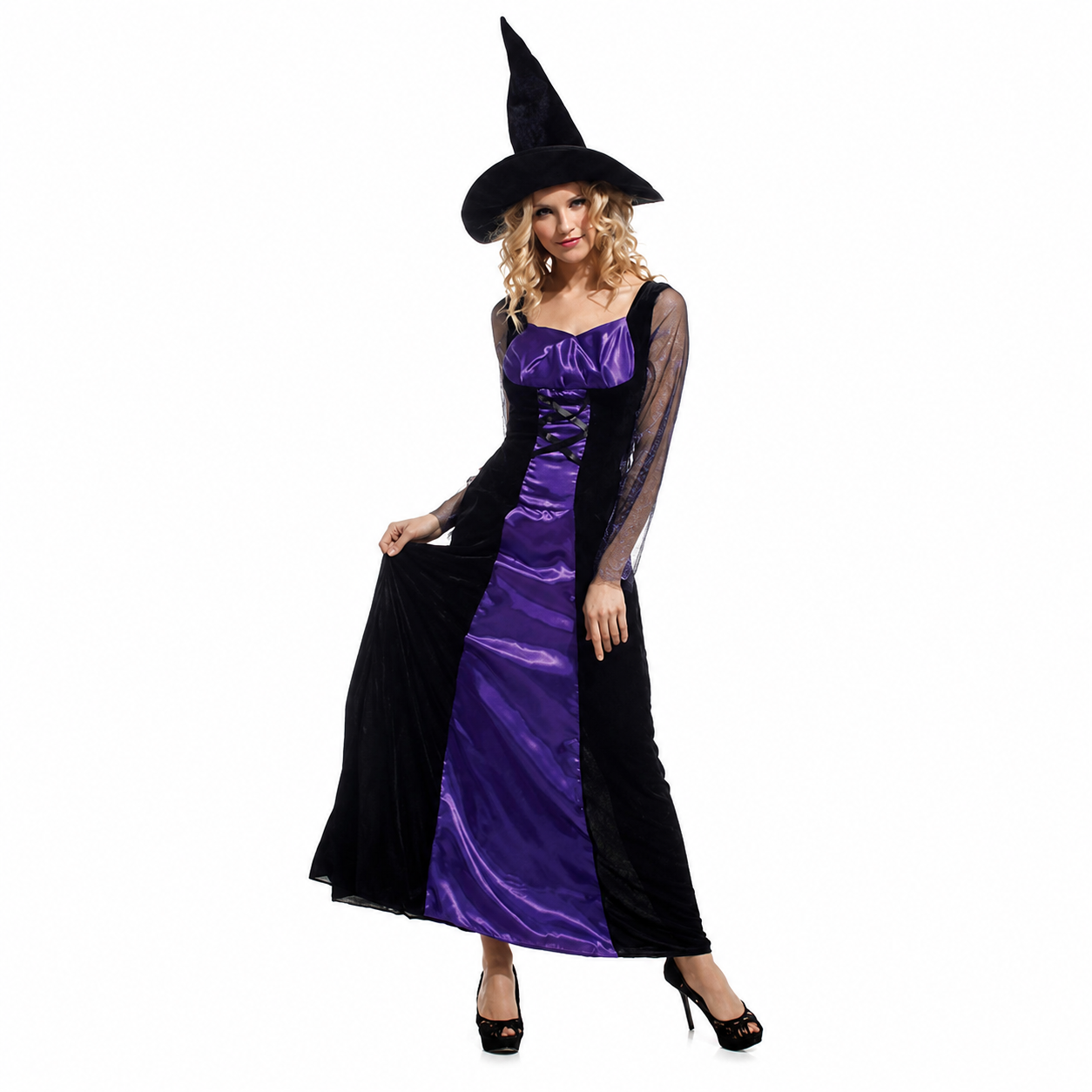 Women's Adult Purple Witch Halloween Costume - product image 5