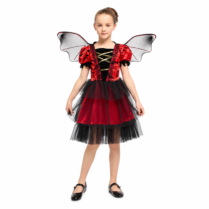 Girls Red Black Bat Princess Halloween Costume - product image 5