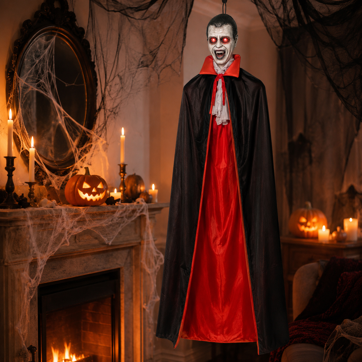 Hanging Vampire Decoration – Blinking Red Eyes & Hissing Sound, 5.2 Ft, Battery-Operated - product image 7