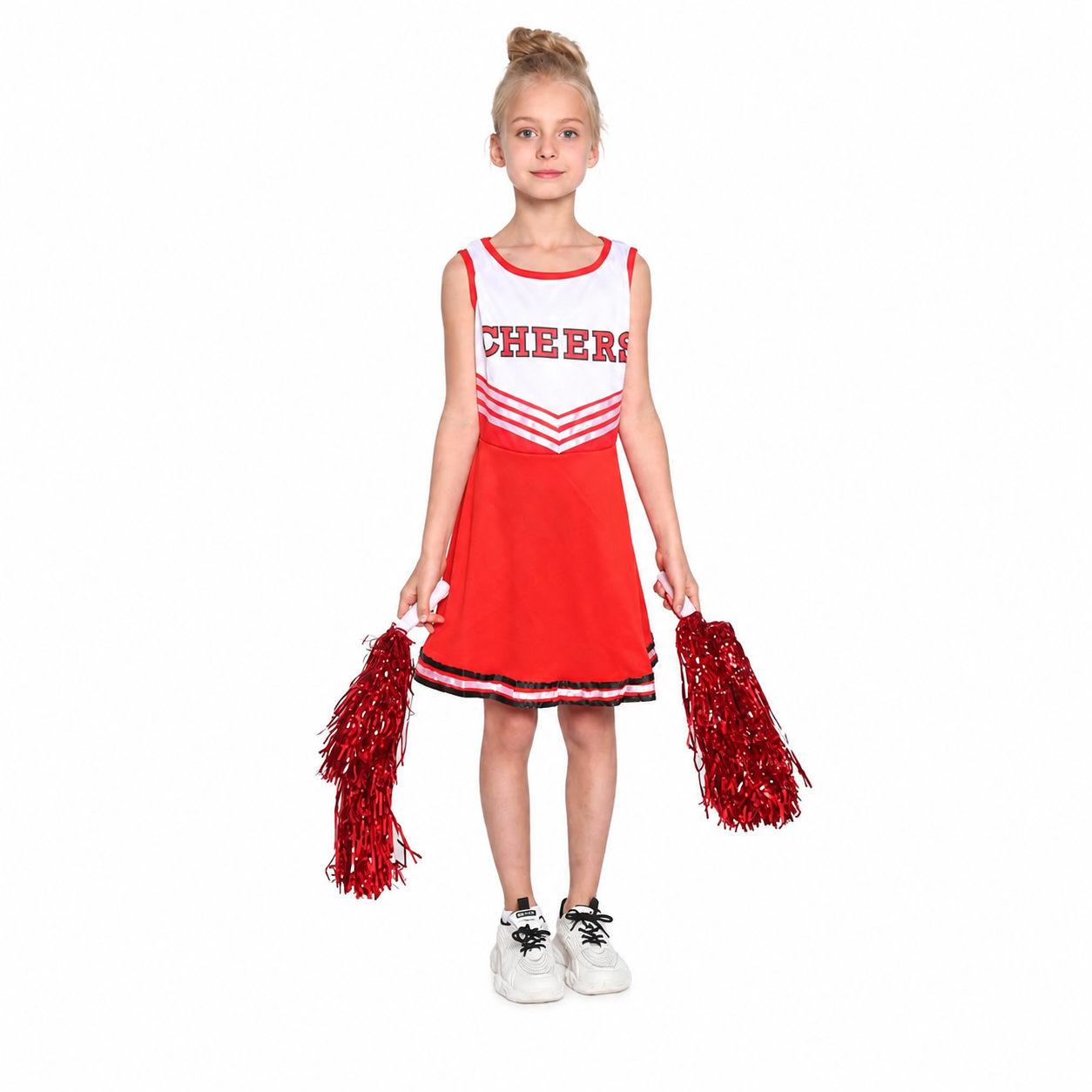 Girls Red Cheerleader Halloween Costume - product image 1