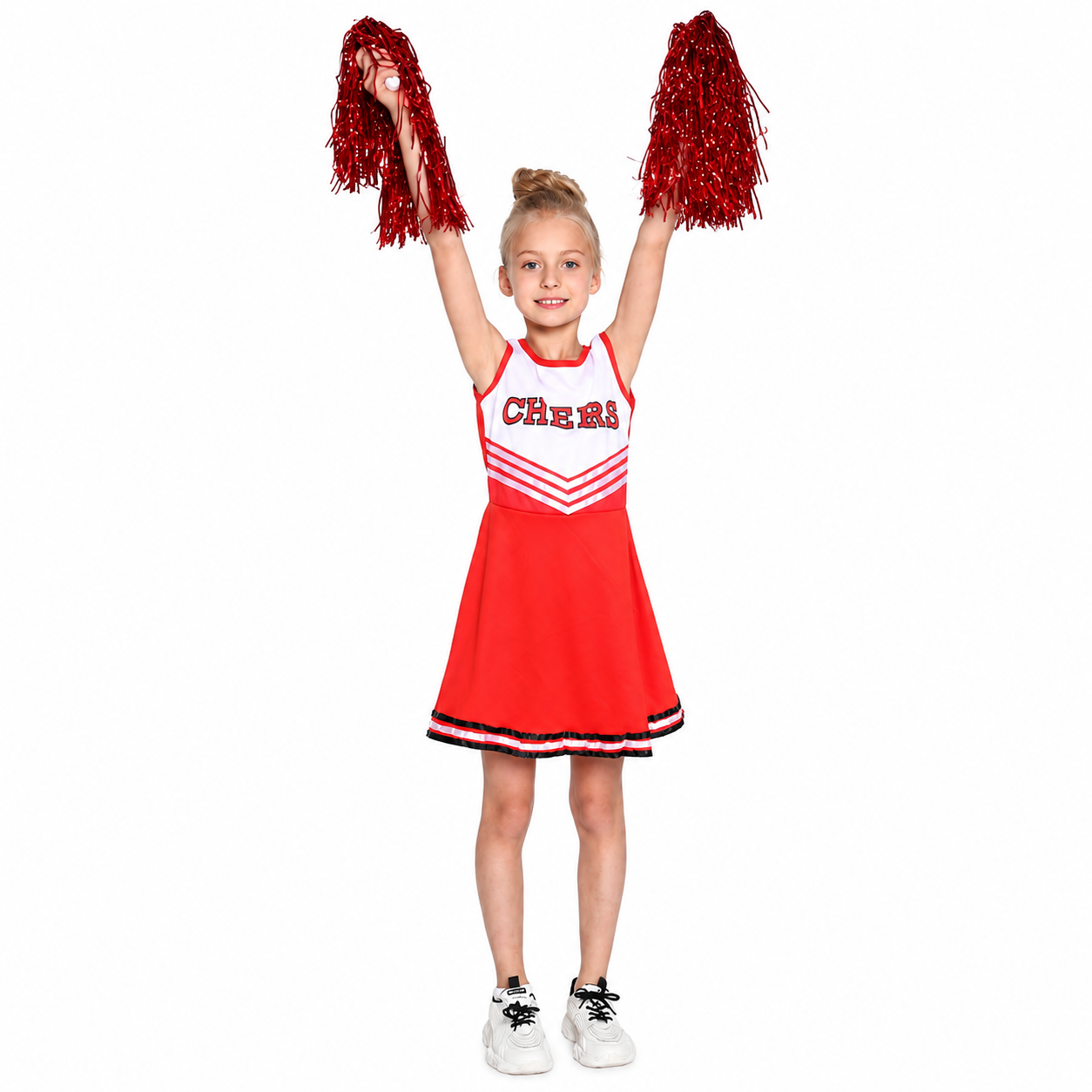 Girls Red Cheerleader Halloween Costume - product image 3