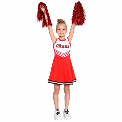 Girls Red Cheerleader Halloween Costume - product image 3