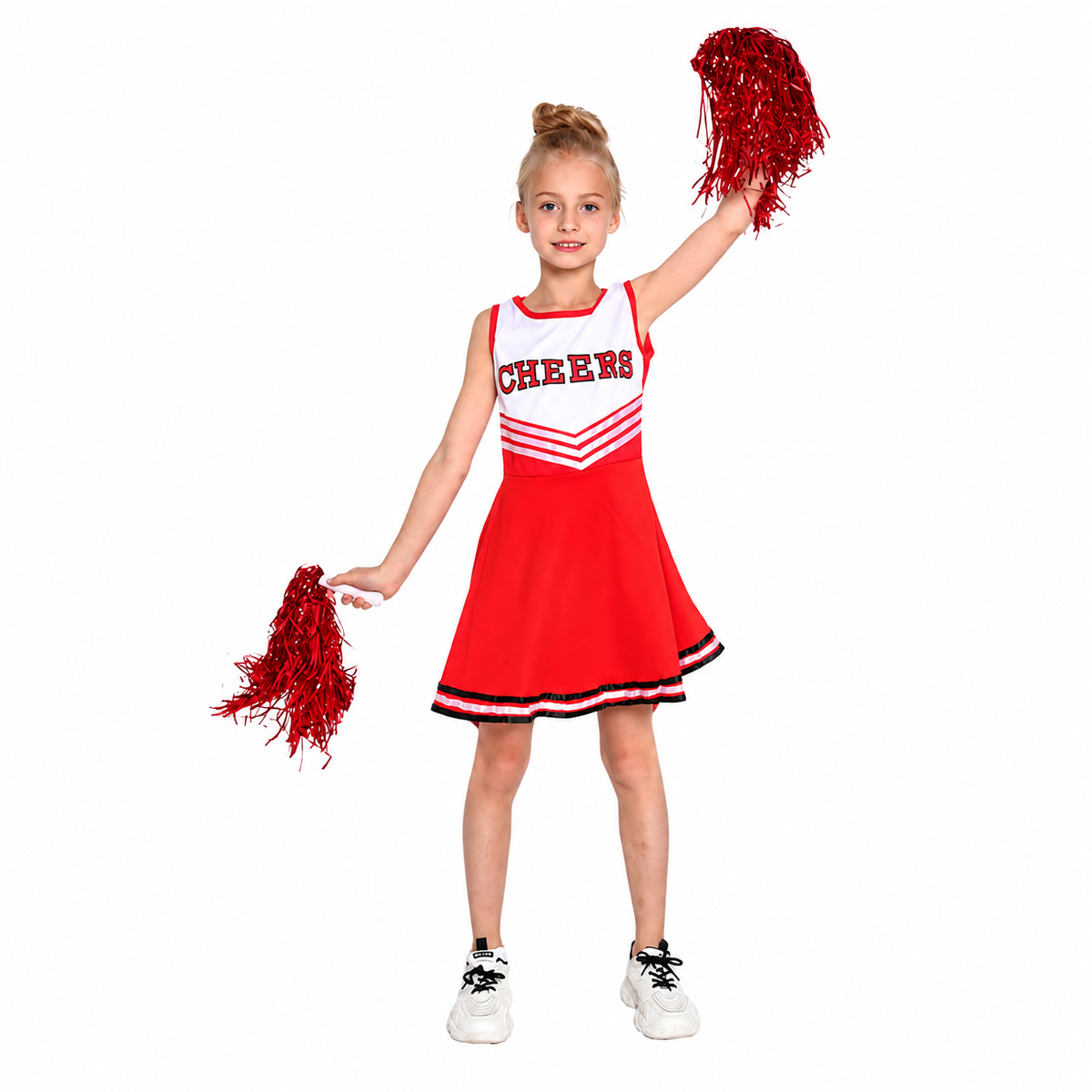 Girls Red Cheerleader Halloween Costume - product image 5