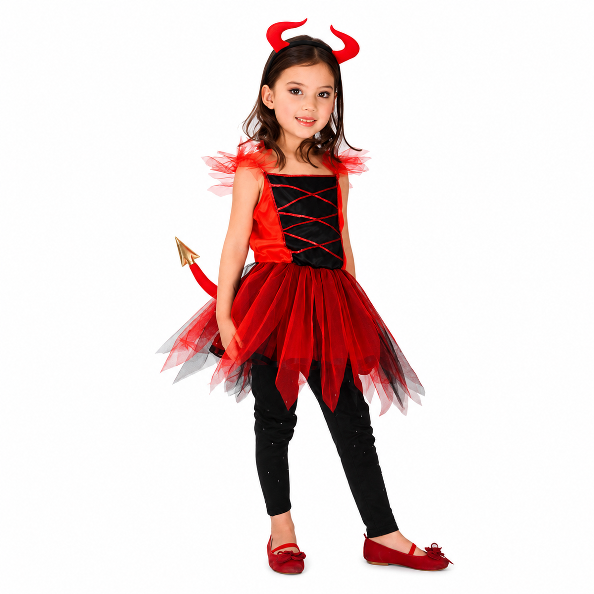 Girls Pretty Red Devil Halloween Costume - product image 1