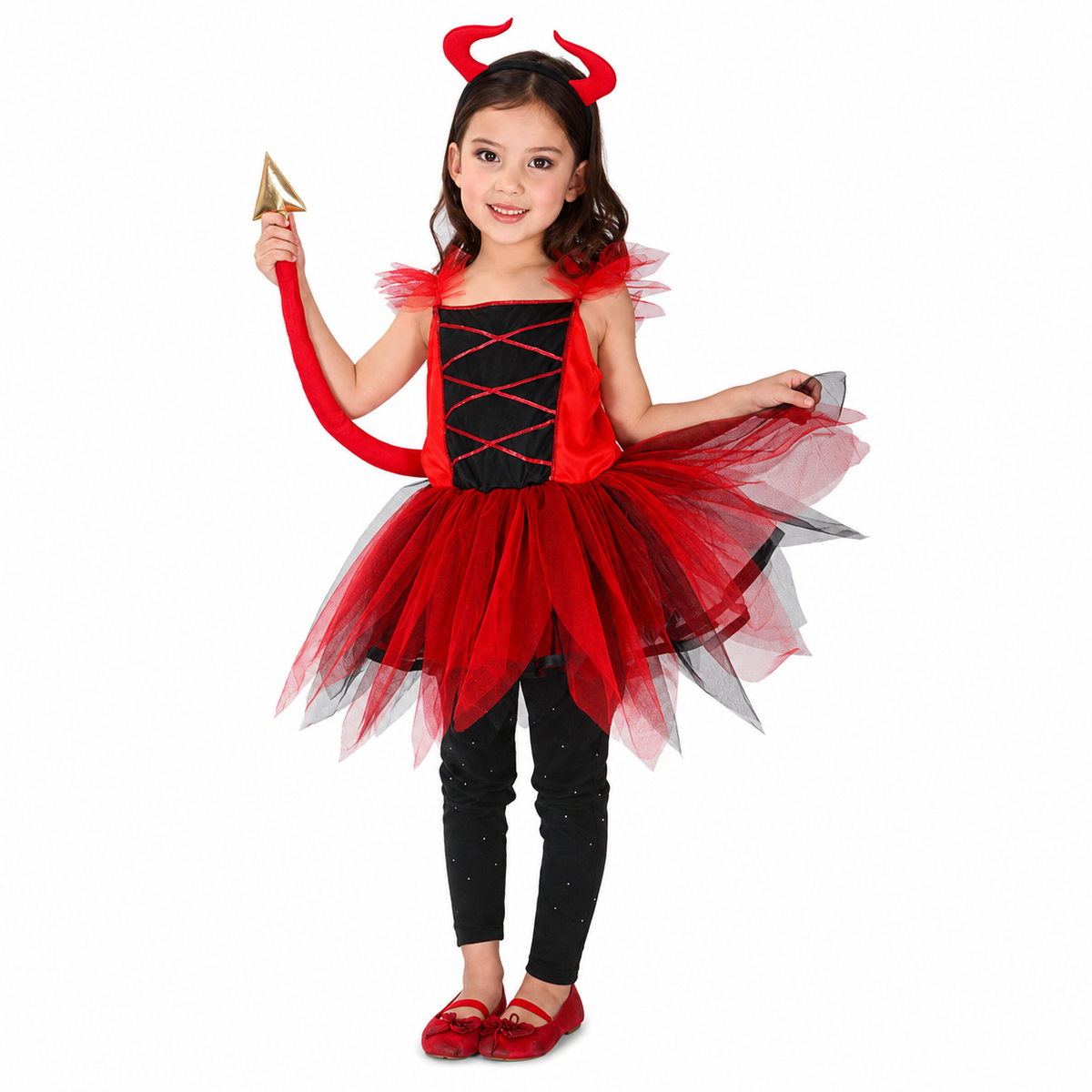 Girls Pretty Red Devil Halloween Costume - product image 3