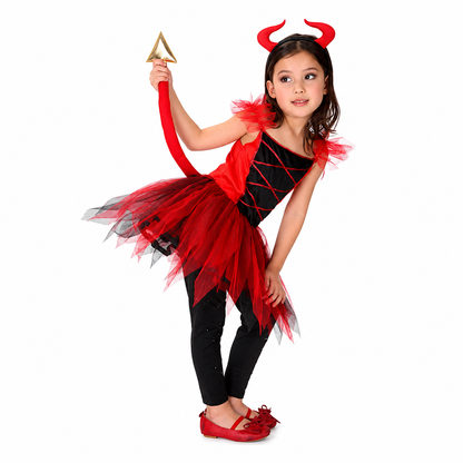 Girls Pretty Red Devil Halloween Costume - product image 4