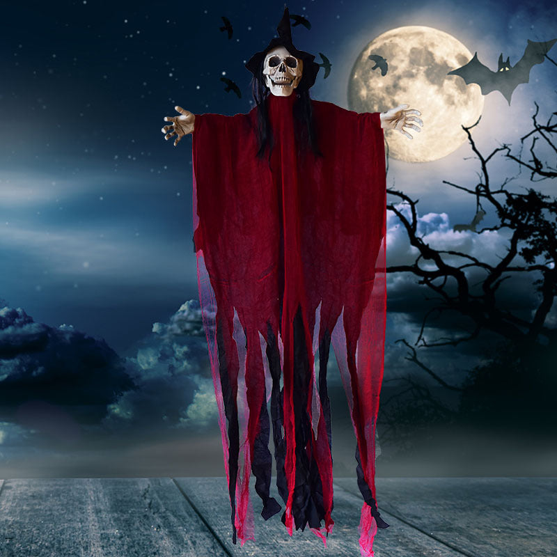 Red robe hanging ghost for haunted house Halloween display