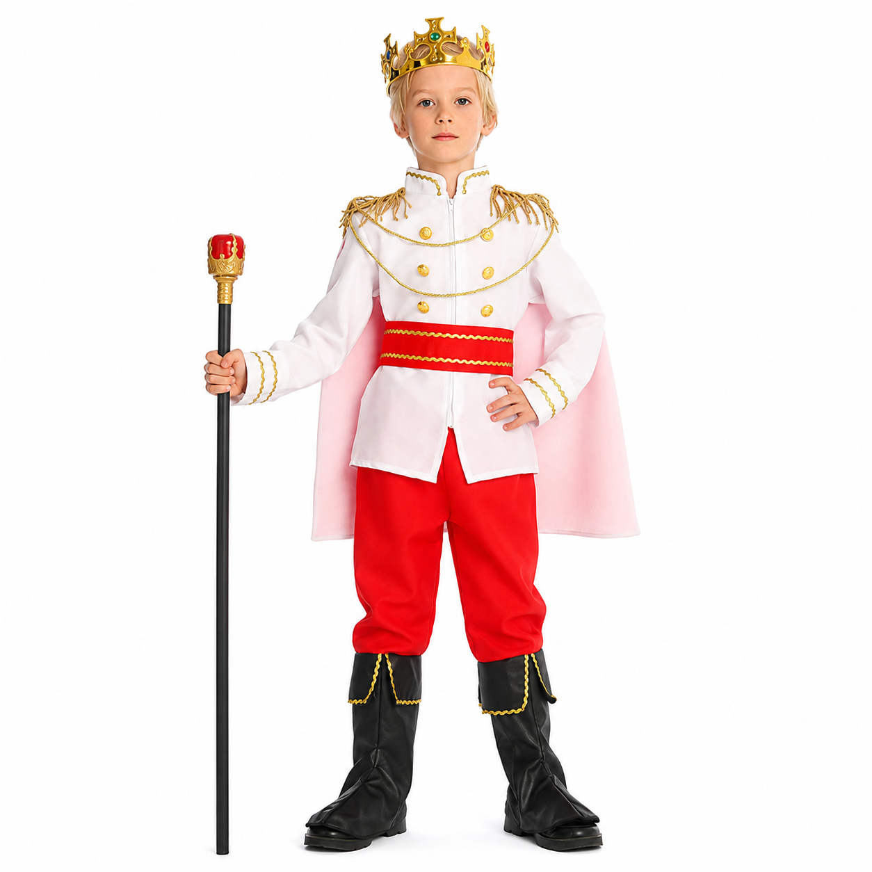 Boys Red White Royal Prince Halloween Costume - product image 4