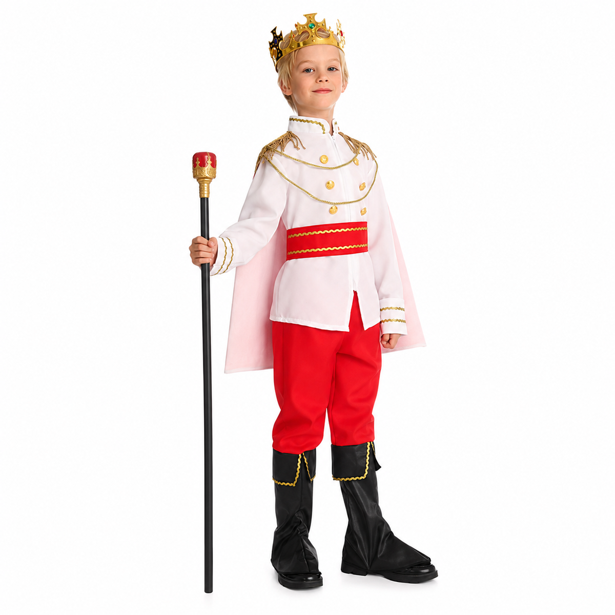 Boys Red White Royal Prince Halloween Costume - product image 5