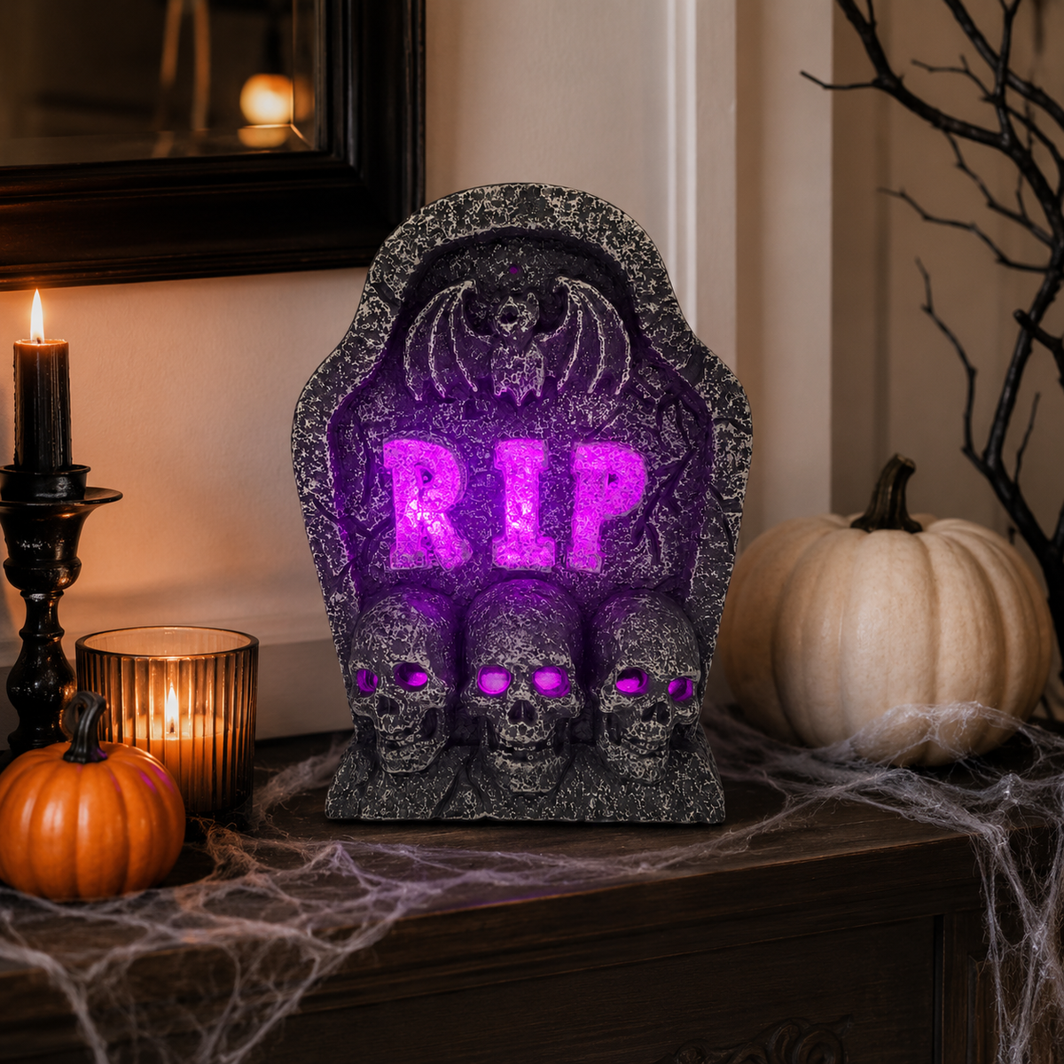 RIP Purple Tombstone Halloween Graveyard Decoration – Ground Stake Yard Prop - product image 5