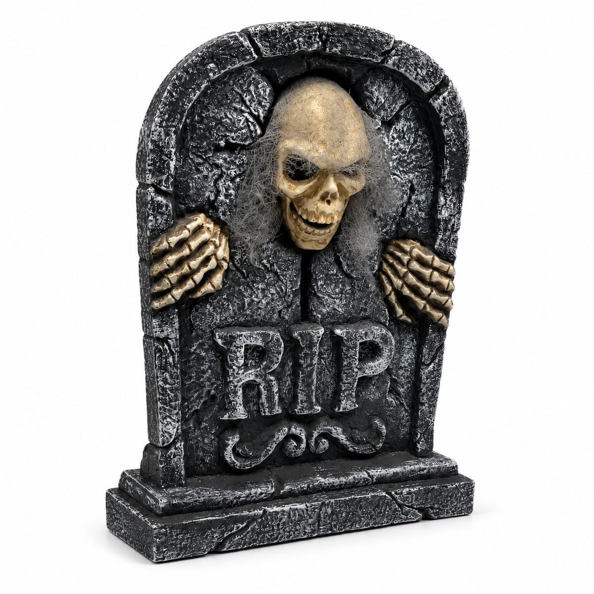 Battery-operated graveyard tombstone prop for Halloween display