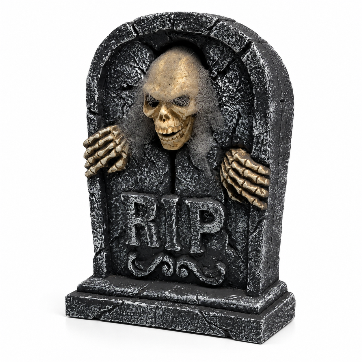 Spooky tombstone yard decoration for Halloween graveyard scene