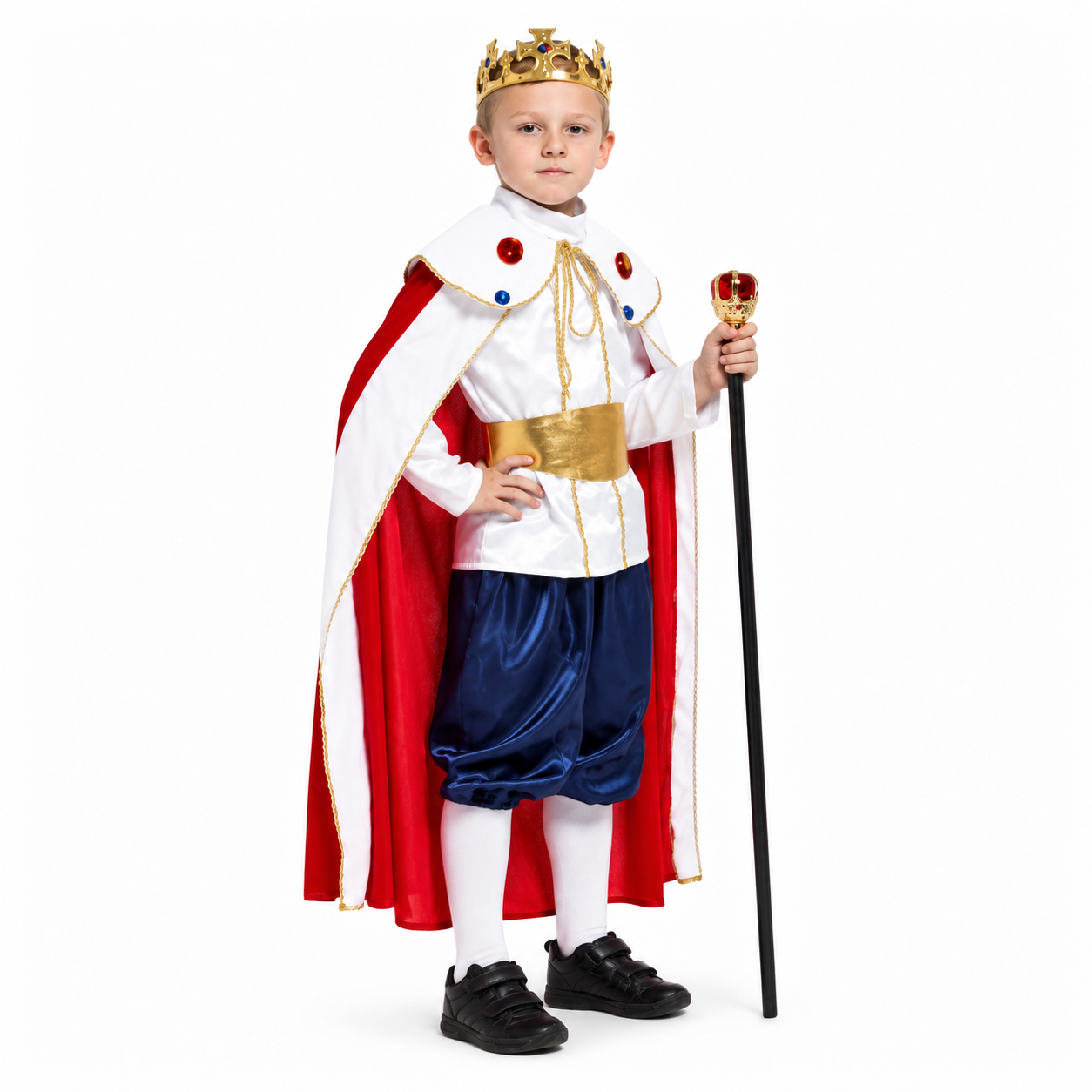 Boys Royal King Halloween Costume – Cape, Crown & Belt Set - product image 4