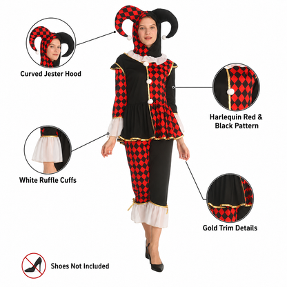 Women's Scary Evil Clown Halloween Costume - product image 3