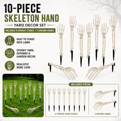 Pair of White Ground Stake Hands Halloween Decoration - product image 3