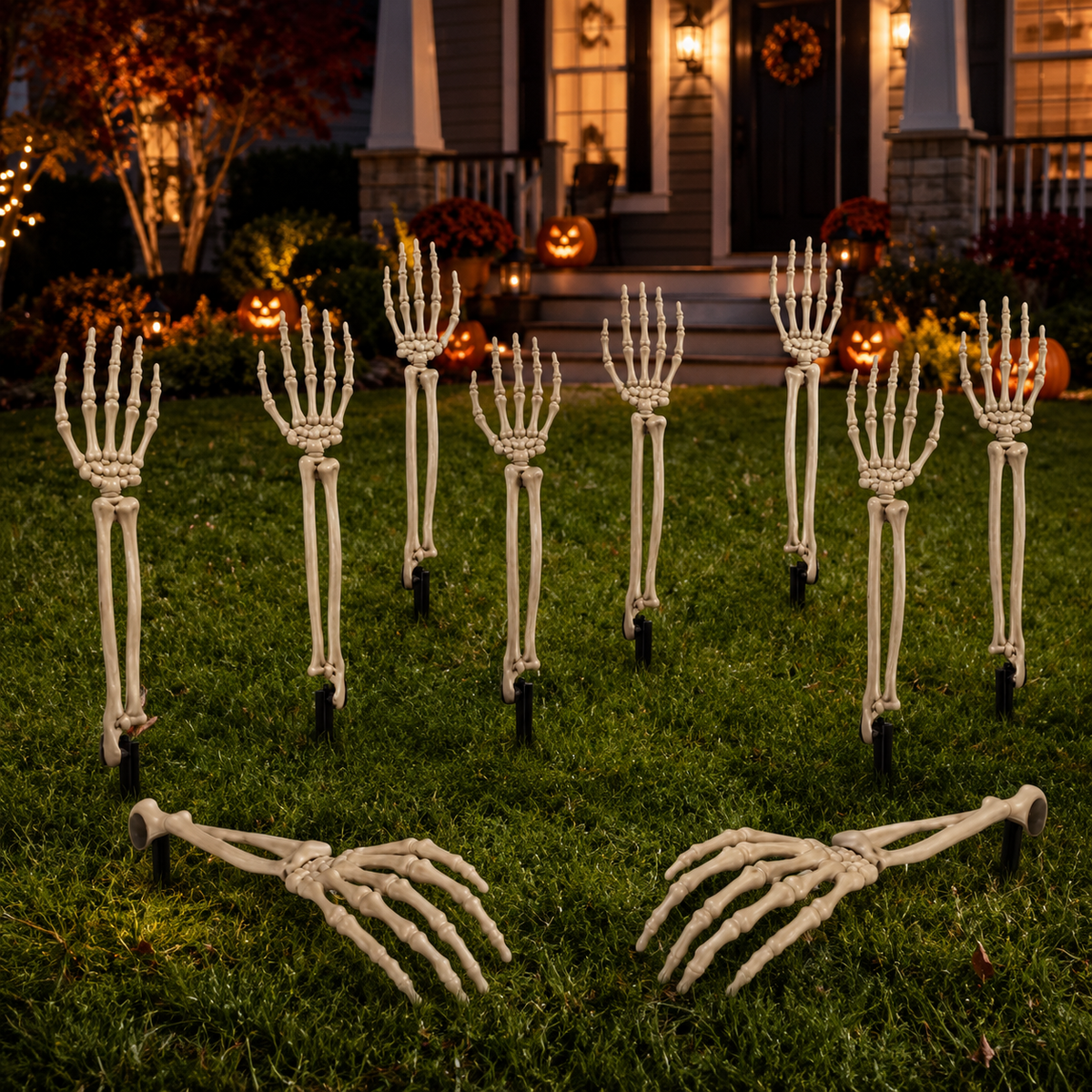 Pair of White Ground Stake Hands Halloween Decoration - product image 6