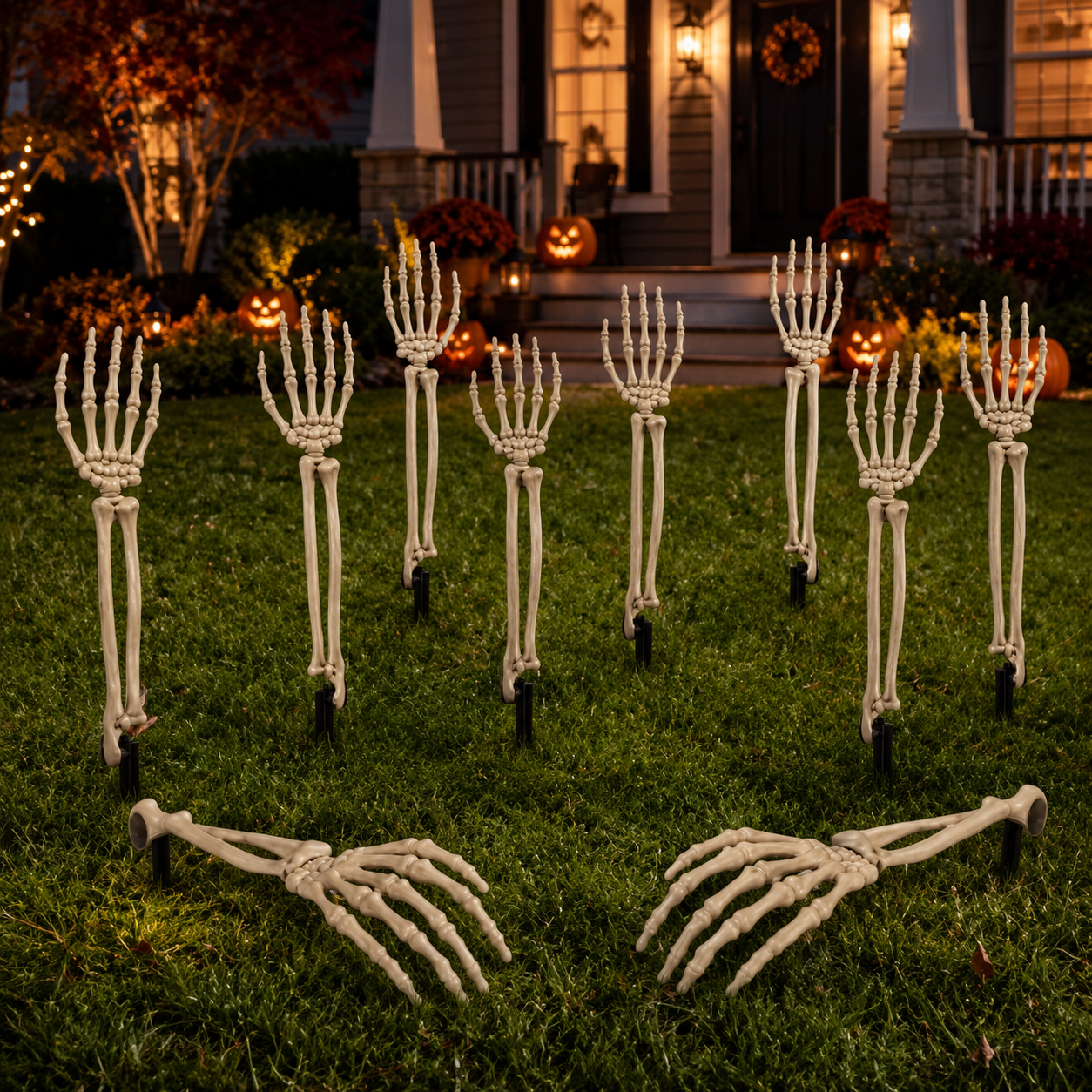 Pair of White Ground Stake Hands Halloween Decoration - product image 6