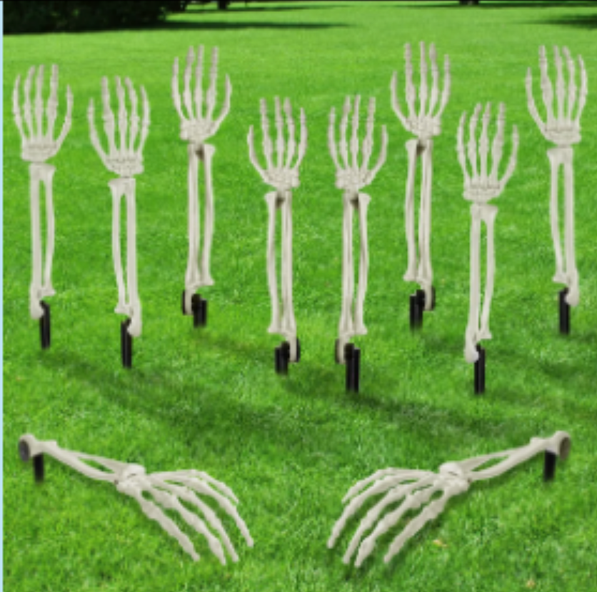 Pair of White Ground Stake Hands Halloween Decoration - product image 1