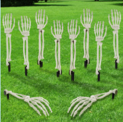 Pair of White Ground Stake Hands Halloween Decoration - product image 1