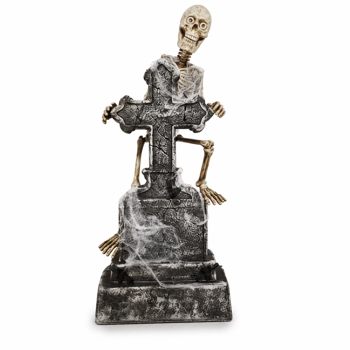 46 In Animated Swaying Ghost with Tombstone, Lights & Sound – Halloween Prop