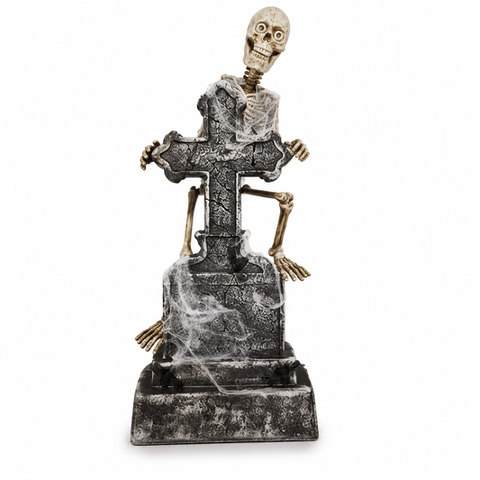46 In Animated Swaying Ghost with Tombstone, Lights & Sound – Halloween Prop