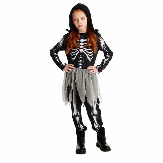 Girls Skeleton Girl Jumpsuit Halloween Costume - product image 1