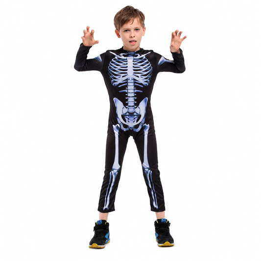 Boys Skeleton Jumpsuit Halloween Costume - product image 1