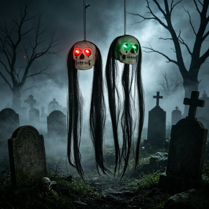 Small Flying Ghost with Long-Hair Head Halloween Decoration - product image 4