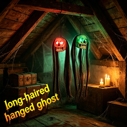 Small Flying Ghost with Long-Hair Head Halloween Decoration - product image 5