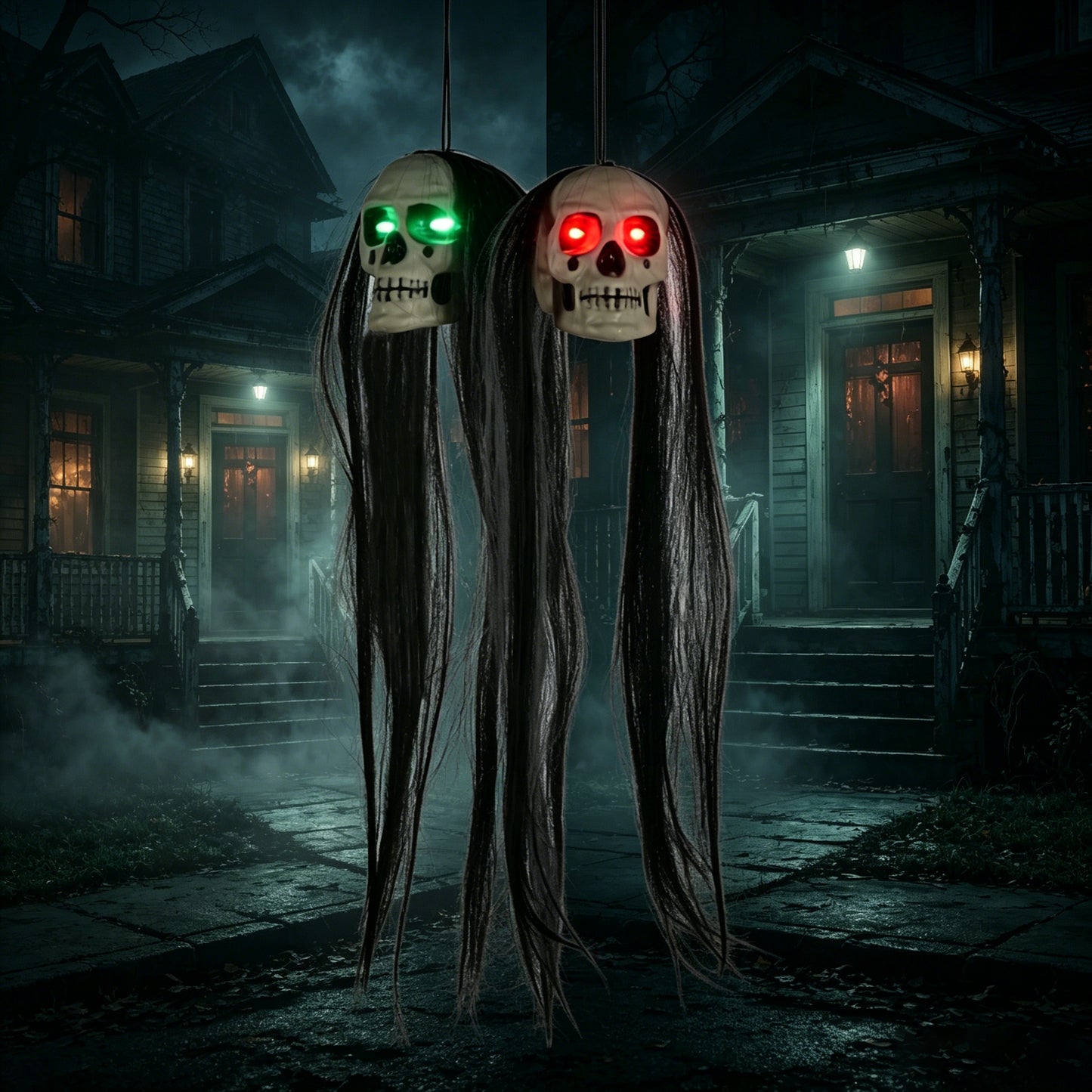 Small Flying Ghost with Long-Hair Head Halloween Decoration - product image 6