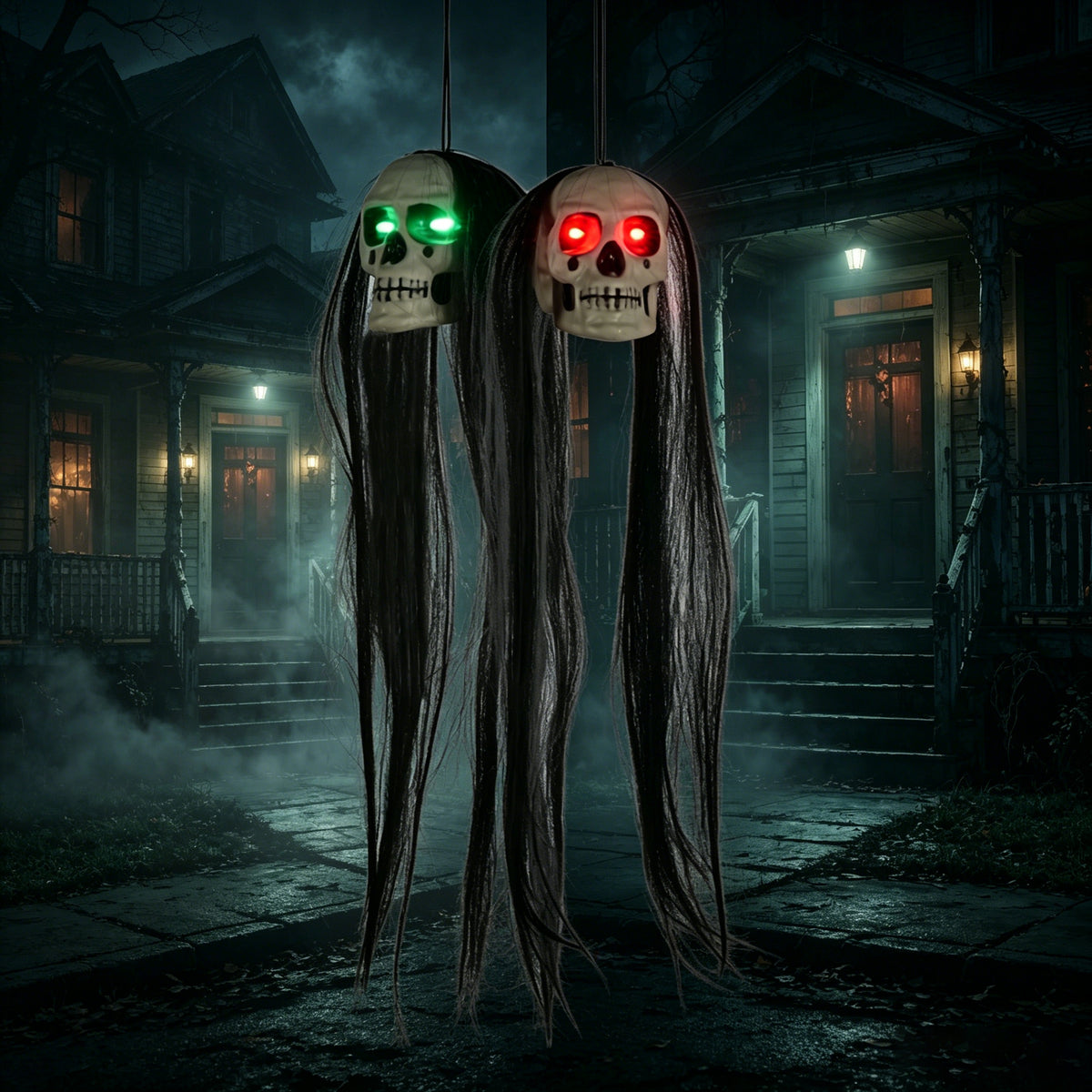 Small Flying Ghost with Long-Hair Head Halloween Decoration - product image 6