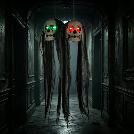 Small Flying Ghost with Long-Hair Head Halloween Decoration - product image 1