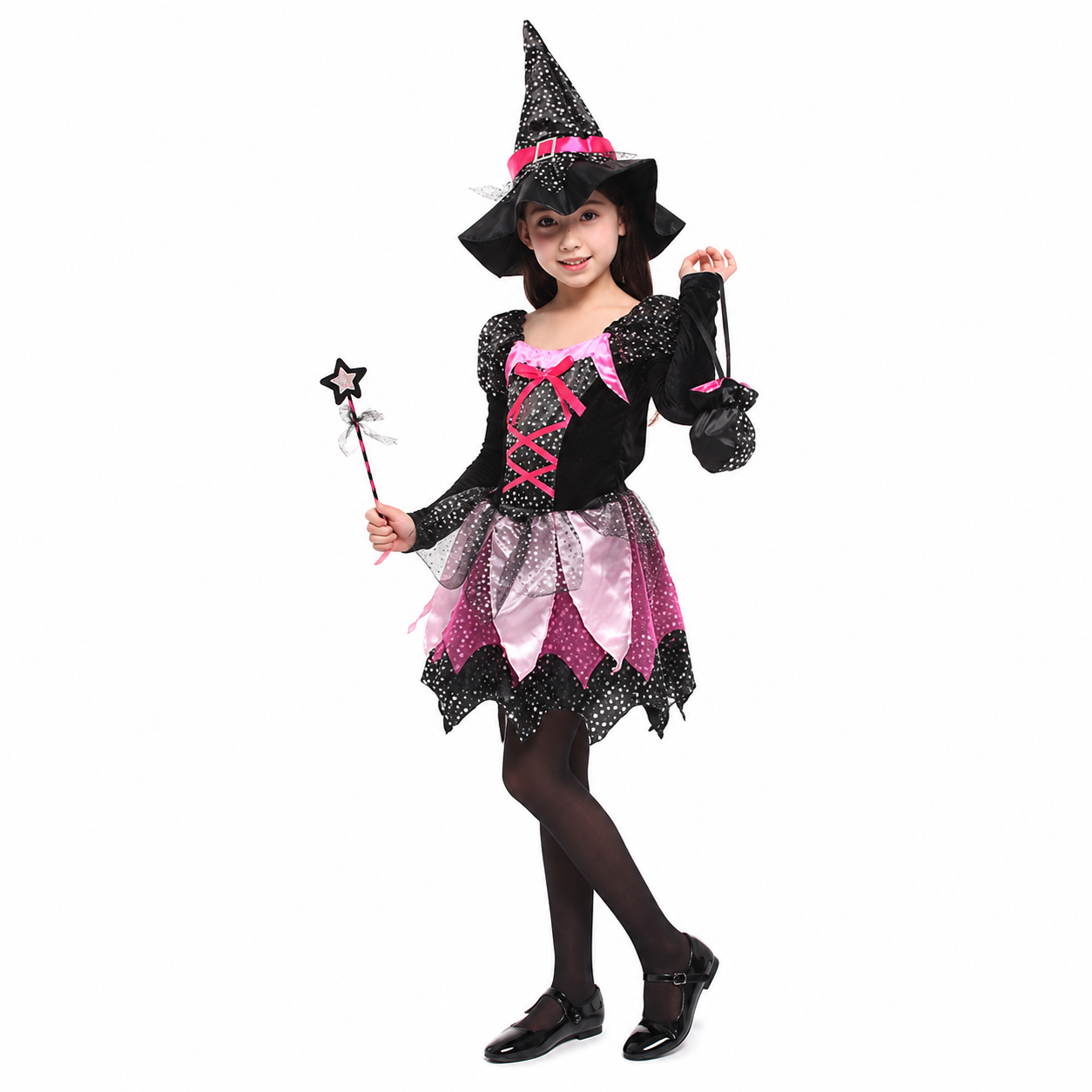 Girls Sparkly Magic Witch Halloween Costume - product image 4
