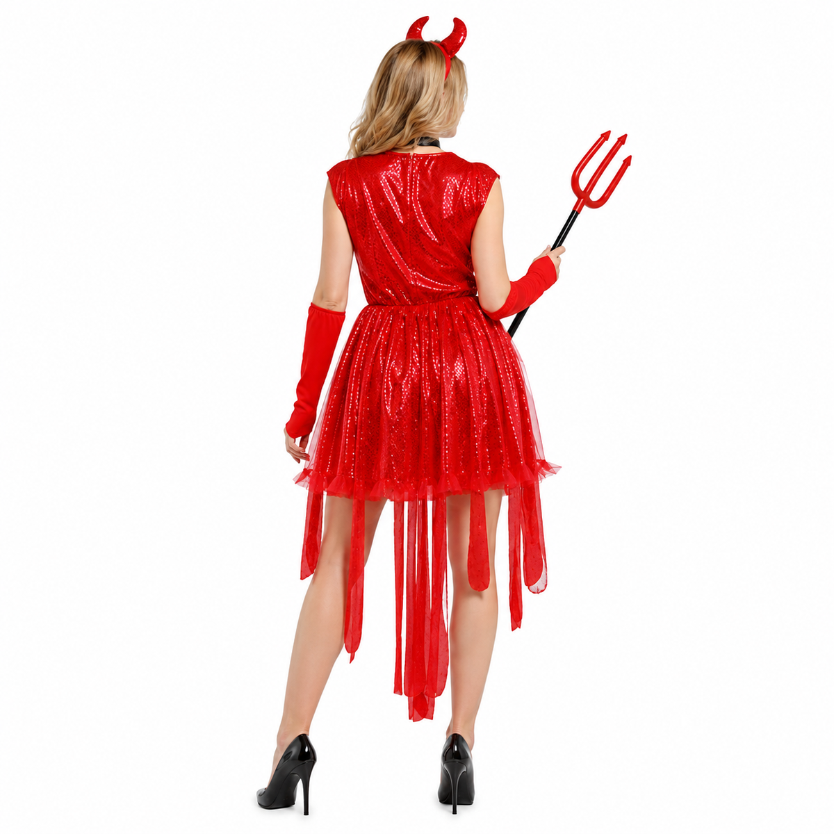 Women's Sparkly Red Devil Woman Halloween Costume - product image 4