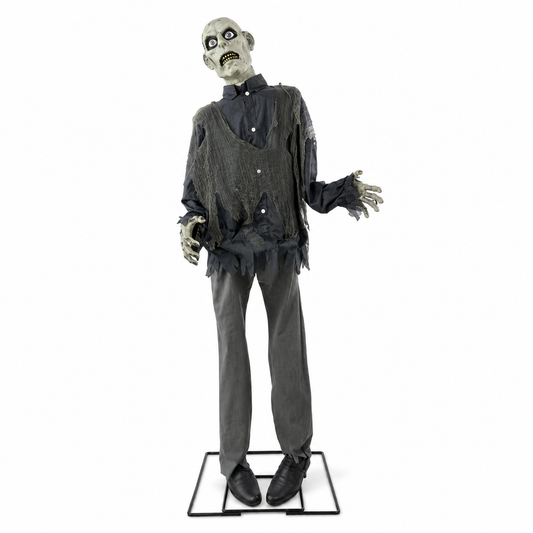 6.2 Ft Swaying Zombie with Head Motion & Sound – Halloween Prop