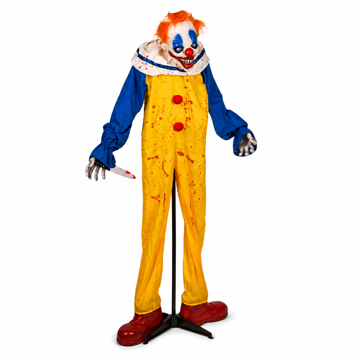 Halloween clown figure with glowing face and spooky details