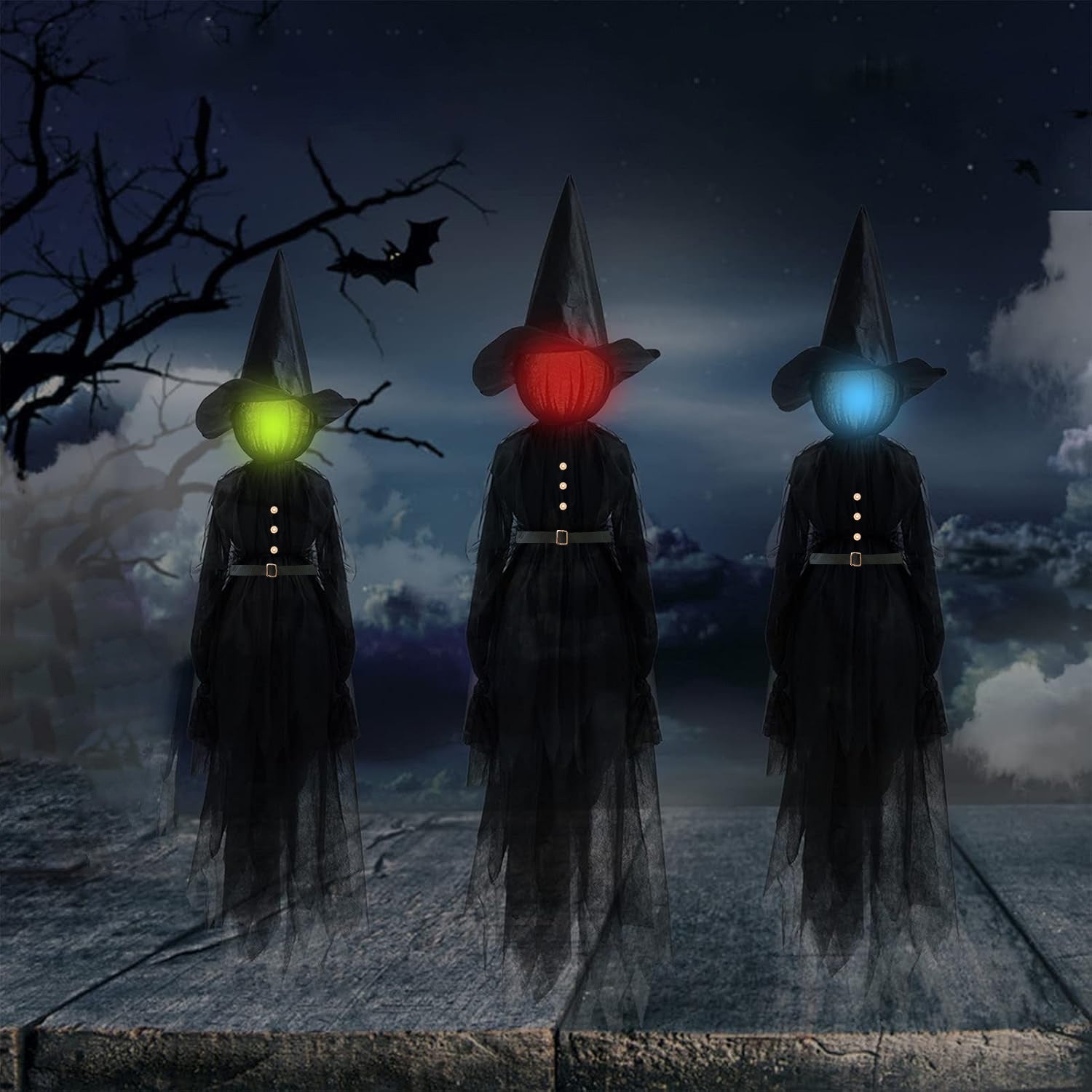 Three Holding-Hands Witches Prop Halloween Decoration - product image 2