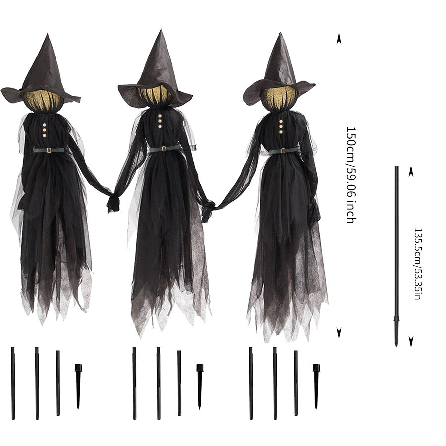 Three Holding-Hands Witches Prop Halloween Decoration - product image 6