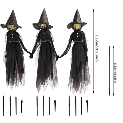 Three Holding-Hands Witches Prop Halloween Decoration - product image 6