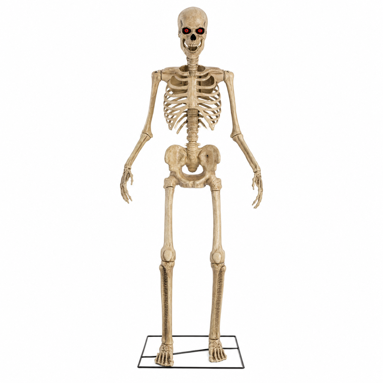Giant 10 Ft Halloween Skeleton with Light-Up Red LED Eyes – Posable Life-Size Outdoor Yard Decoration - product image 1