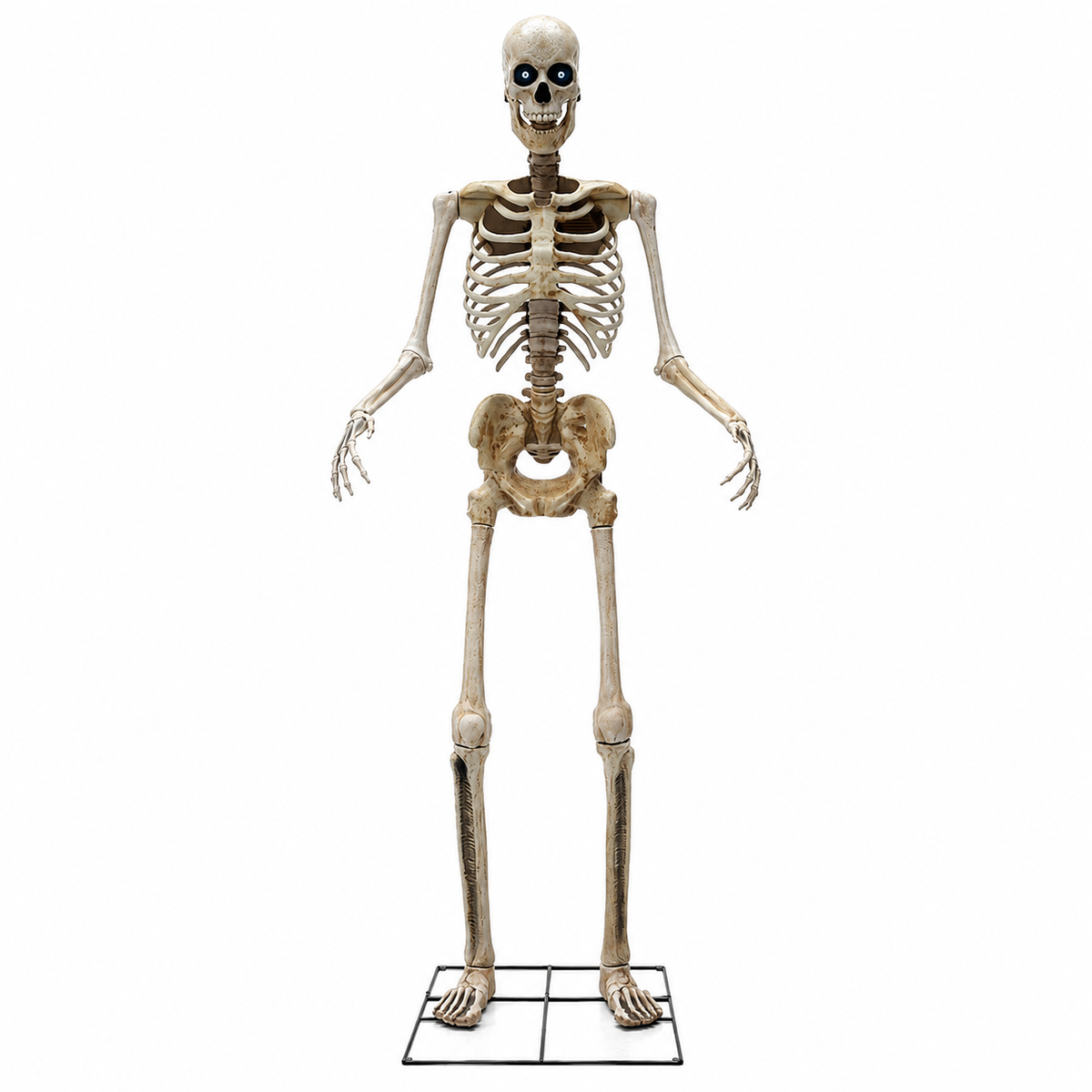 8 Ft Animated Skeleton with Light-Up Eyes, Moving Jaw & Sound – Halloween Yard Prop