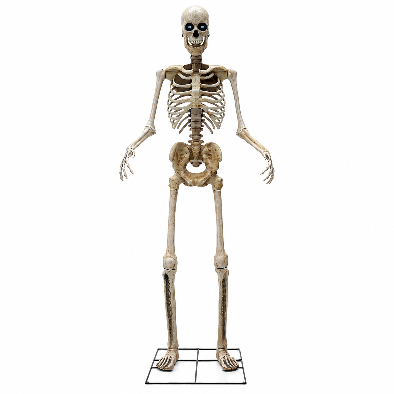 8 Ft Animated Skeleton with Light-Up Eyes, Moving Jaw & Sound – Halloween Yard Prop
