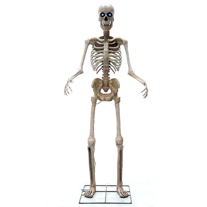 8 Ft Animated Skeleton with Light-Up Eyes, Moving Jaw & Sound – Halloween Yard Prop – alternate product view 4