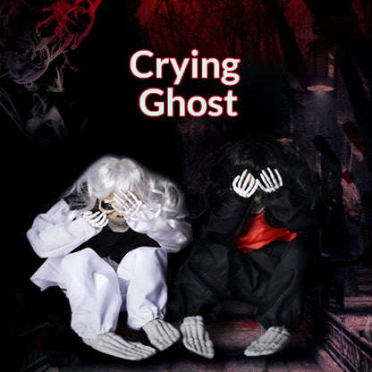 Crying Ghost Halloween Decoration – Light-Up Hanging Prop with Spooky Sound Effects, Battery-Operated - product image 9